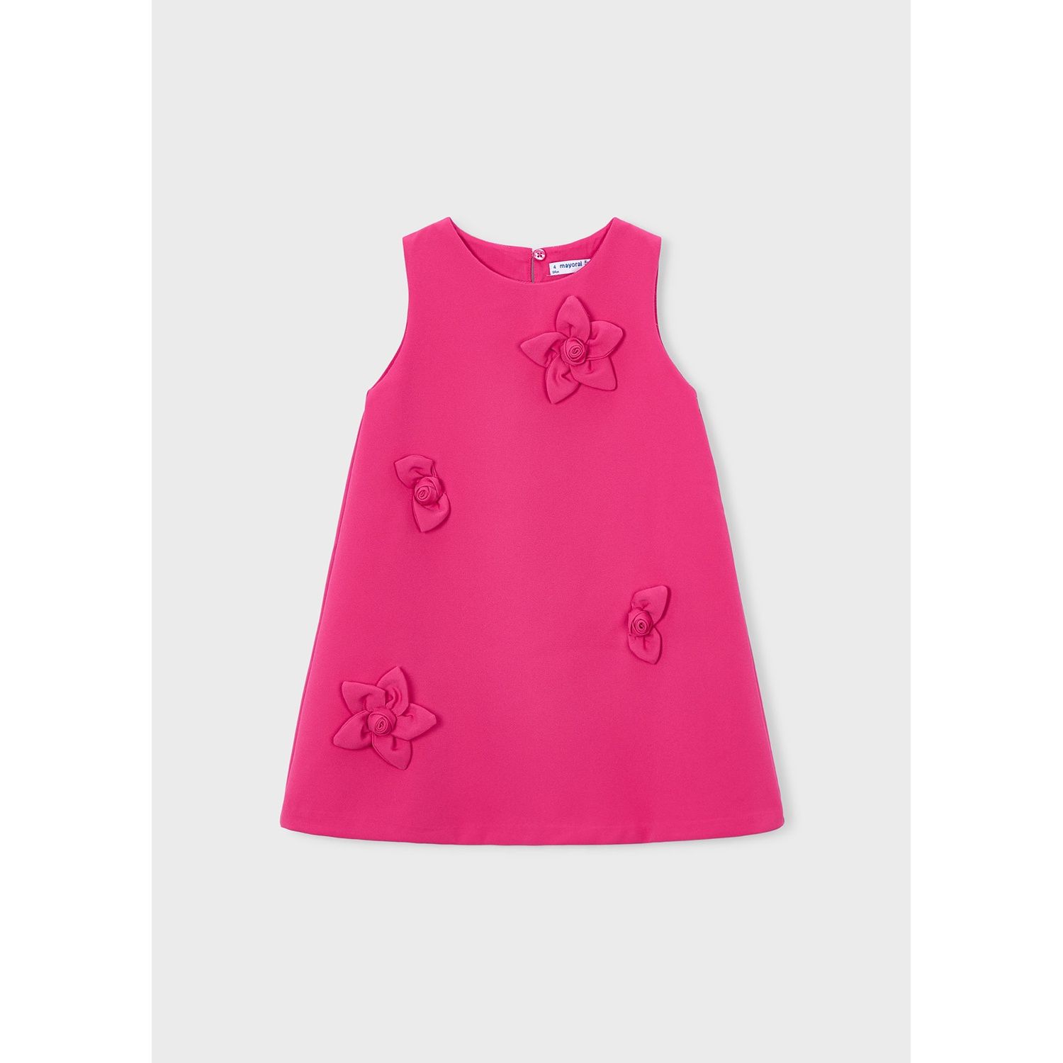 FUSCHIA CREPE DRESS FLOWER APPLIQUES / 3922-094