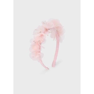 PINK FLORAL HARD HEADBAND / 10198-036
