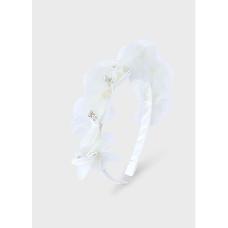 OFFWHITE TULLE FLOWERS HARD HEADBAND / 10198-037