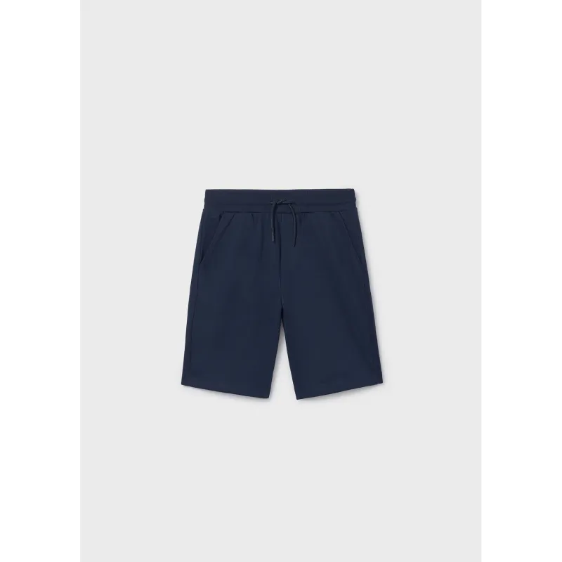 NAVY FLEECE SHORTS BASIC / 600-049