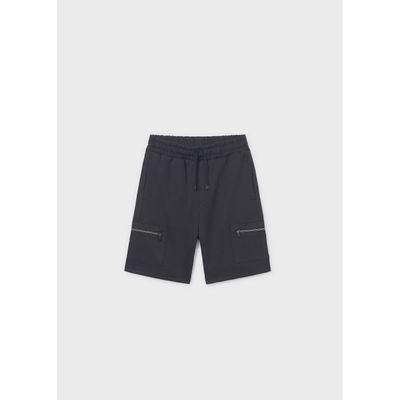 BLACK BERMUDA SHORT ZIP CARGO POCKET / 6219-037