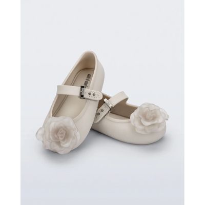 BEIGE BALLERINA SHOE FLOWER APPLIQUE STRAP / 37823-B0979