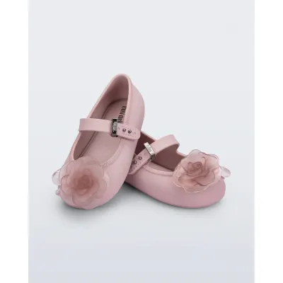 PINK BALLERINA SHOE FLOWER APPLIQUE MINI MELISSA / 37823-BO980