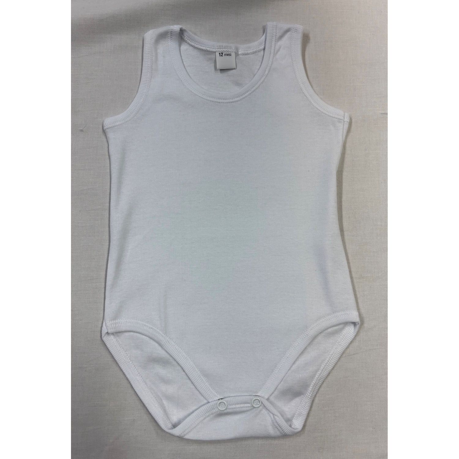 WHITE BABY BOY  1PC  UNDERSHIRT SLEEVELESS  / 80008