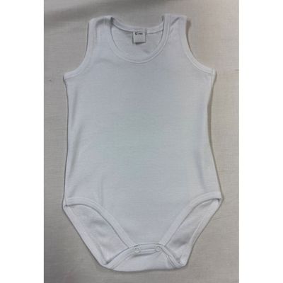 WHITE BABY BOY  1PC  UNDERSHIRT SLEEVELESS  / 80008