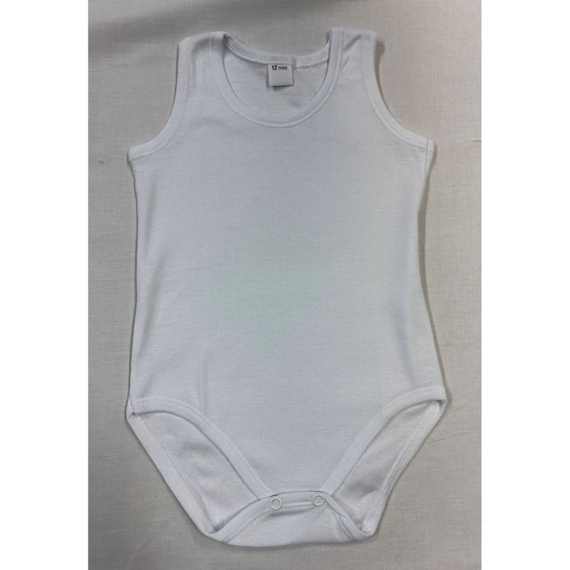WHITE BABY BOY  1PC  UNDERSHIRT SLEEVELESS  / 80008