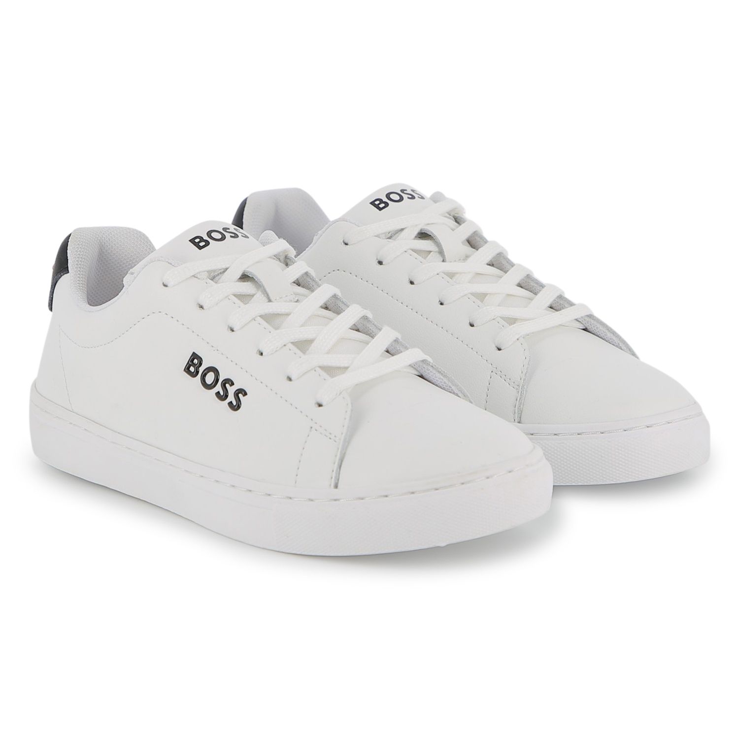 WHITE SNEAKER SHOE COW NAPPA LEATHER WITH LACES / J53248-10P
