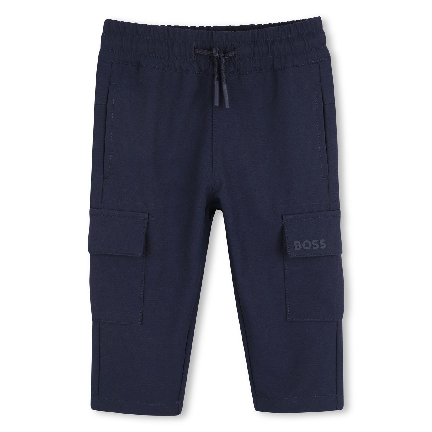 NAVY CARGO PANT ELASTIC WAIST PULL TIE / J52855-849
