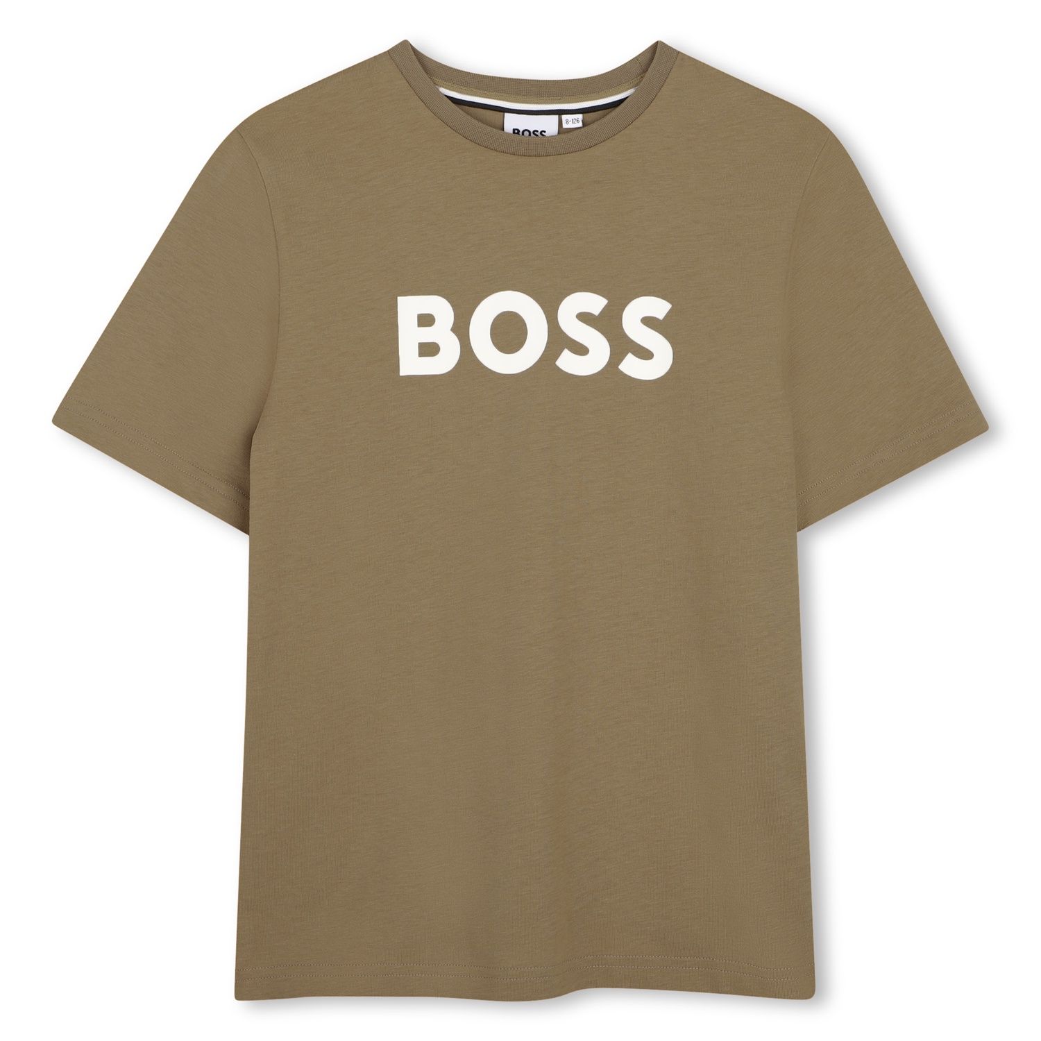 BROWN TSHIRT SHORT SLEEVE COTTON WHT BOSS LOGO / R52711-295