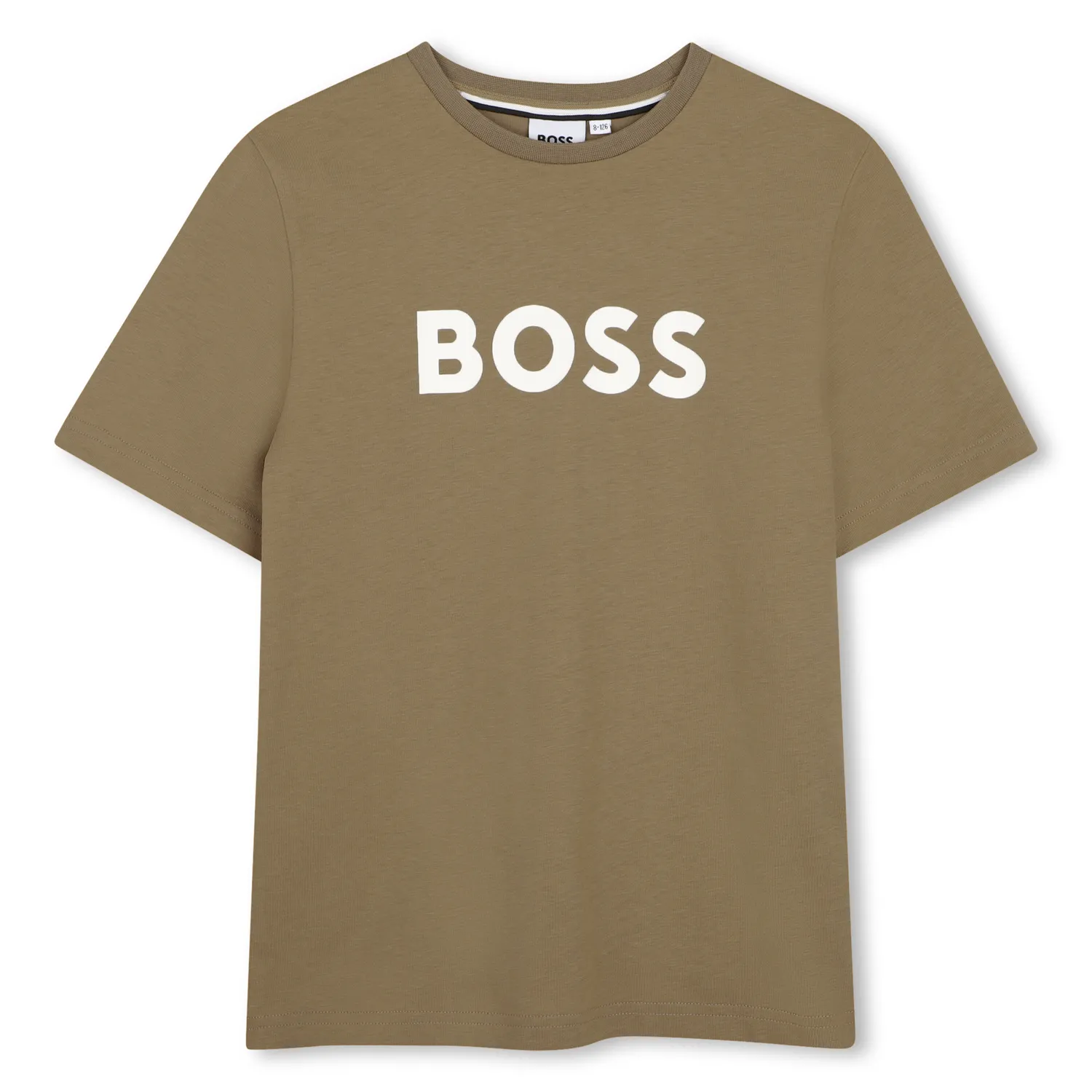 BROWN TSHIRT SHORT SLEEVE COTTON WHT BOSS LOGO / R52711-295