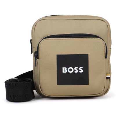 BROWN MESSENGER BAG BLACK STRAP & TRIM WHT BOSS LOGO / J53133-295