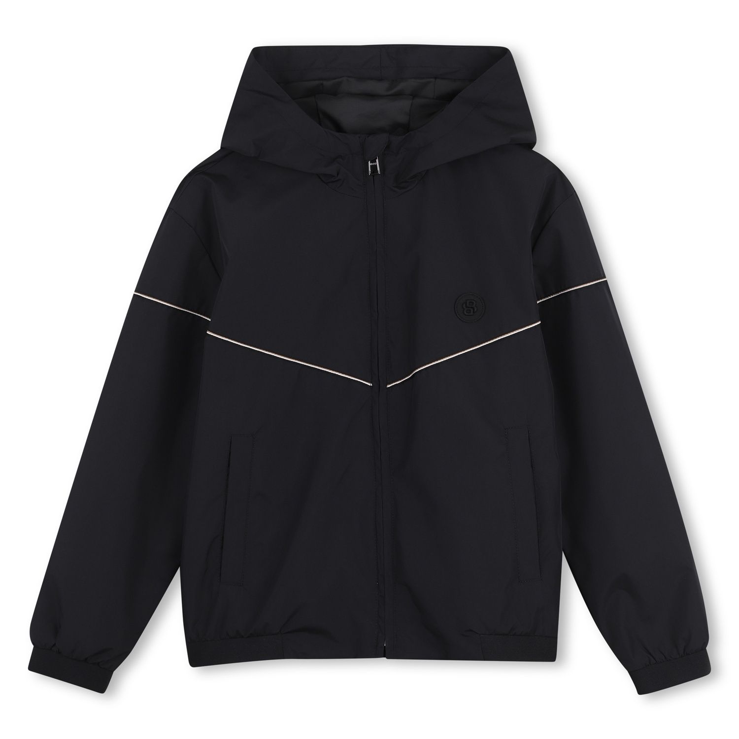 BLACK WINDBREAKER JACKET HOODED / J52996-09B