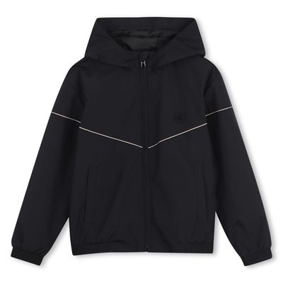 BLACK WINDBREAKER JACKET HOODED / J52996-09B