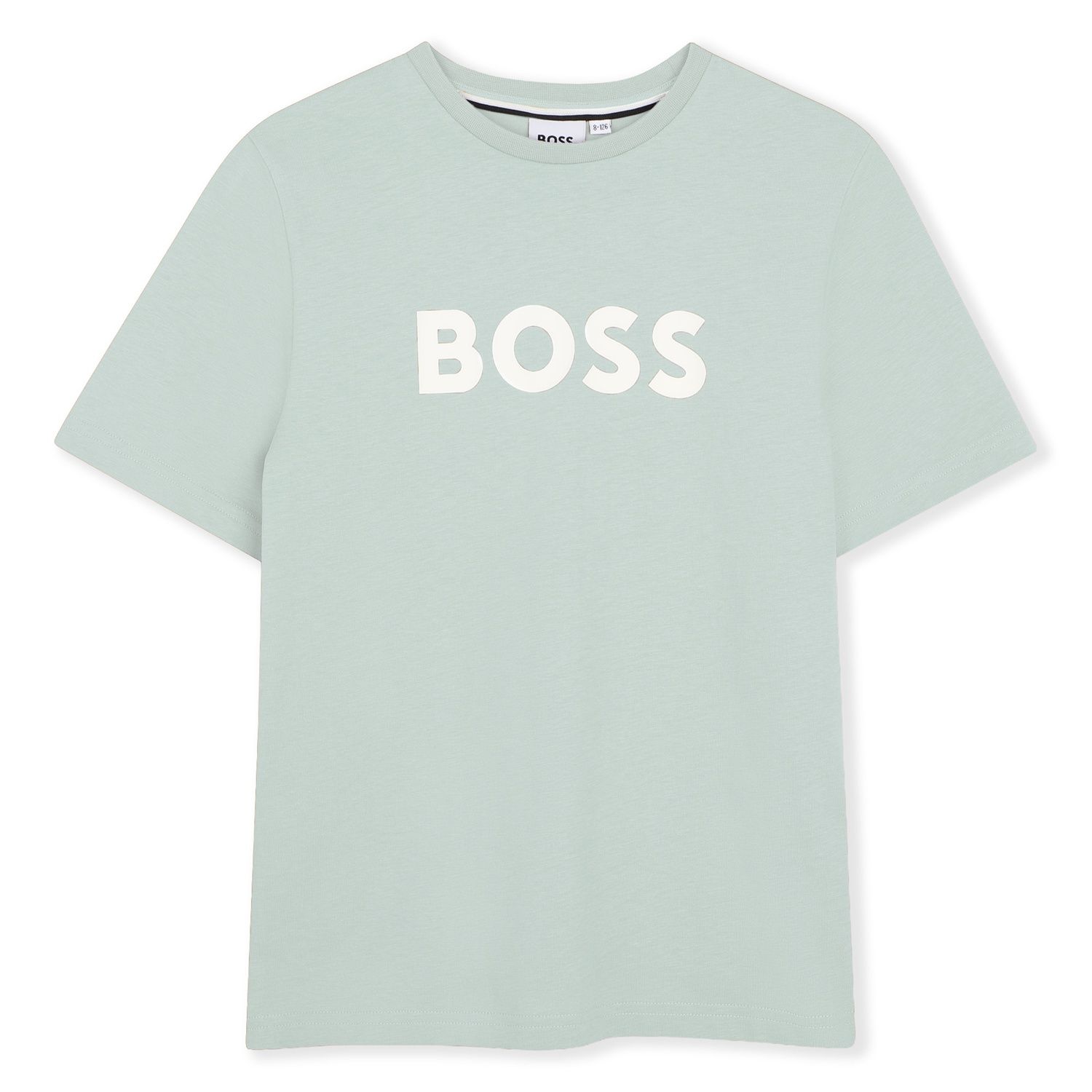 LIGHT GREEN TSHIRT SHORT SLEEVE WHT BOSS LOGO / J52711-73K
