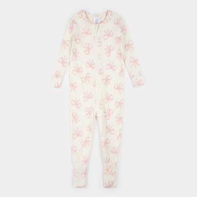BEIGE CONVERTIBLE SLEEPER PINK BOW PRINT 2WAY ZIPPER CLOSURE / 26SGL30Q03/B