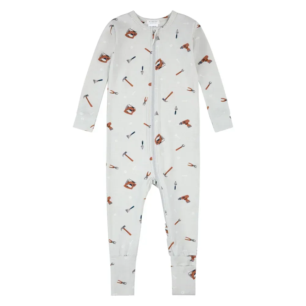 LIGHT GREY CONVERTIBLE SLEEPER TOOLS PRINT 2WAY CLOSURE / 26SGL31Q04/B
