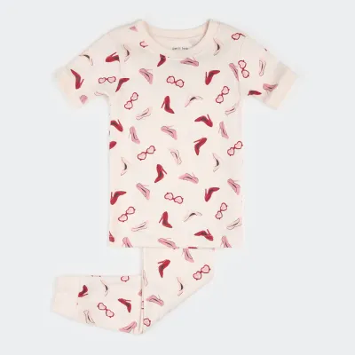 2PC LIGHT PINK PYJAMA SUNGLASSES & SHOE PRINT / 26SRS17Q05/K