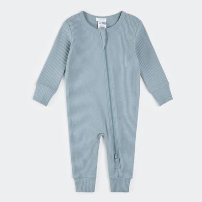 LIGHT BLUE RIBBED SLEEPER NO FEET / 26SGL34Q03/B