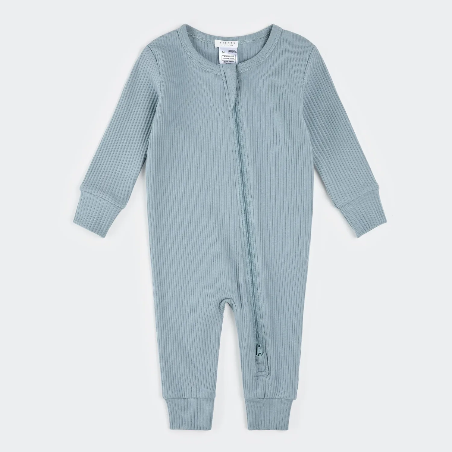 LIGHT BLUE RIBBED SLEEPER NO FEET / 26SGL34Q03/B