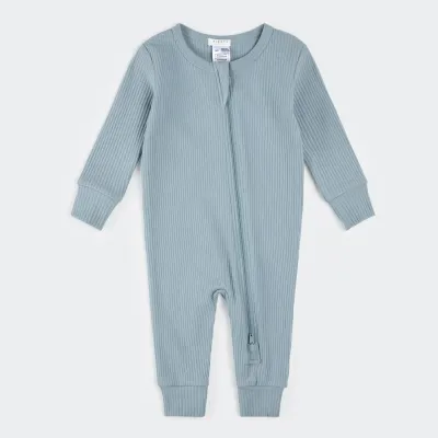LIGHT BLUE RIBBED SLEEPER NO FEET / 26SGL34Q03/B