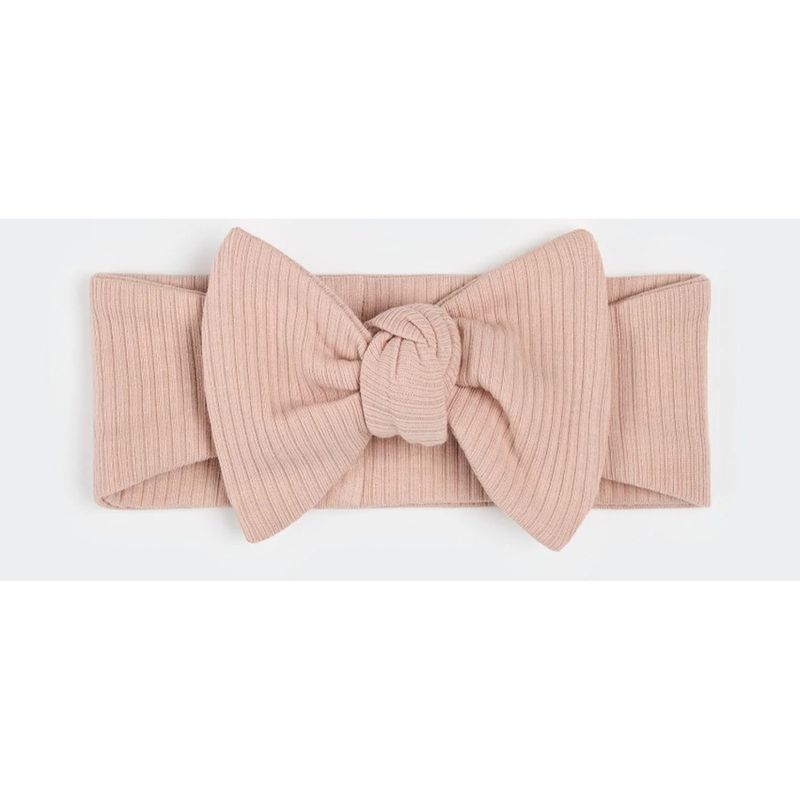LIGHT PINK KNIT HEADBAND BOW TRIM / 26SGW32A01/B