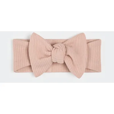 LIGHT PINK KNIT HEADBAND BOW TRIM / 26SGW32A01/B