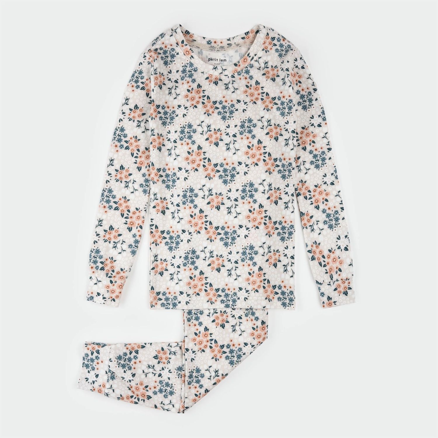 2PC BEIGE & GREEN FLORAL PYJAMA / 26SRS32Q02/K