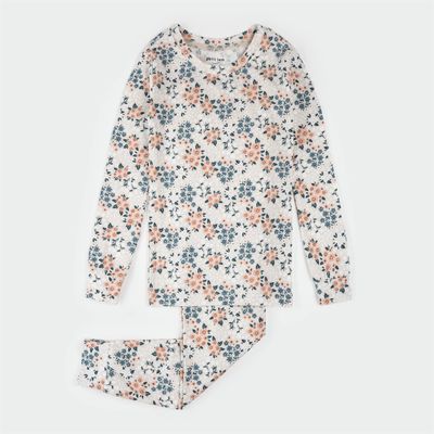 2PC BEIGE & GREEN FLORAL PYJAMA / 26SRS32Q02/K