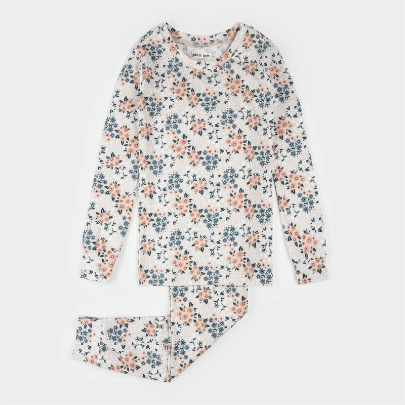 2PC BEIGE & GREEN FLORAL PYJAMA / 26SRS32Q02/K