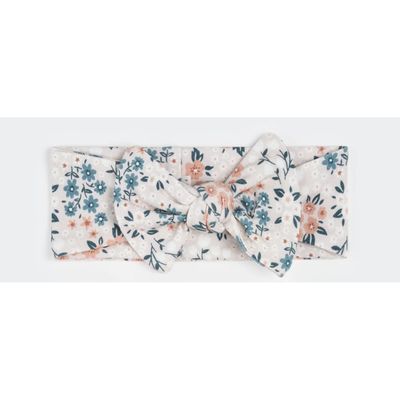 BEIGE FLORAL HEADBAND KNIT BOW TRIM / 26SGW32A01/B