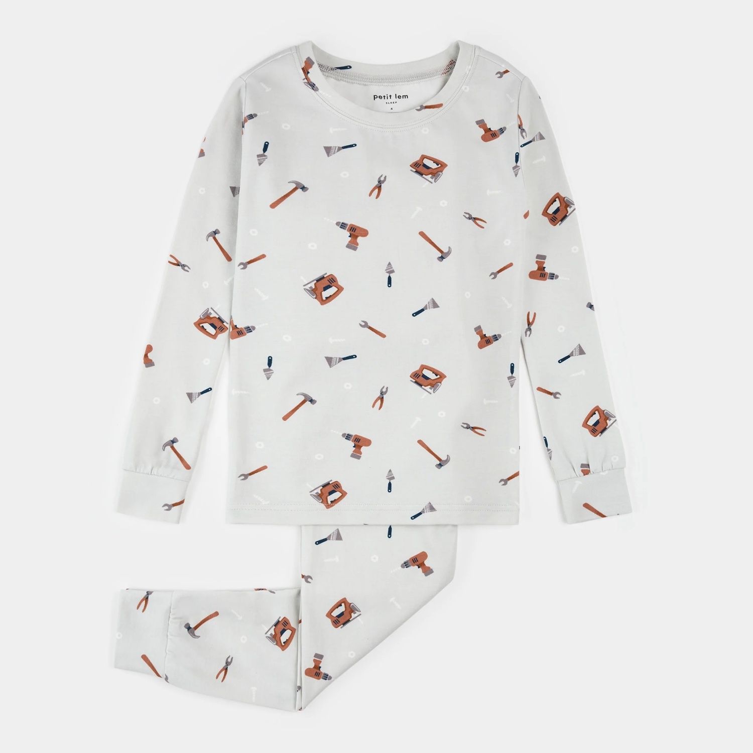 2PC LIGHT GREY PYJAMA TOOL PRINT / 26SRS31Q04/K