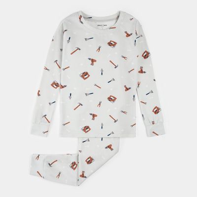 2PC LIGHT GREY PYJAMA TOOL PRINT / 26SRS31Q04/K