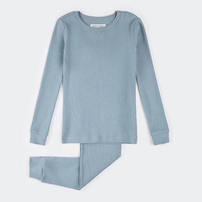 2PC LIGHT BLUE PYJAMA RIBBED EFFECT / 26SRS34Q03/K