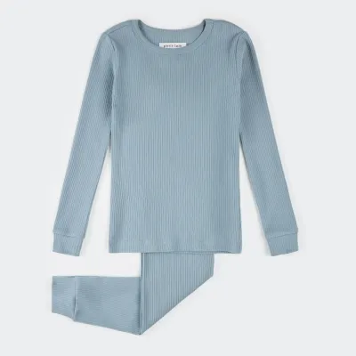 2PC LIGHT BLUE PYJAMA RIBBED EFFECT / 26SRS34Q03/K