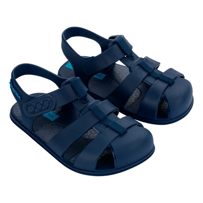 DARK BLUE SANDAL BABY VELCRO STRAP / 83809-BP427