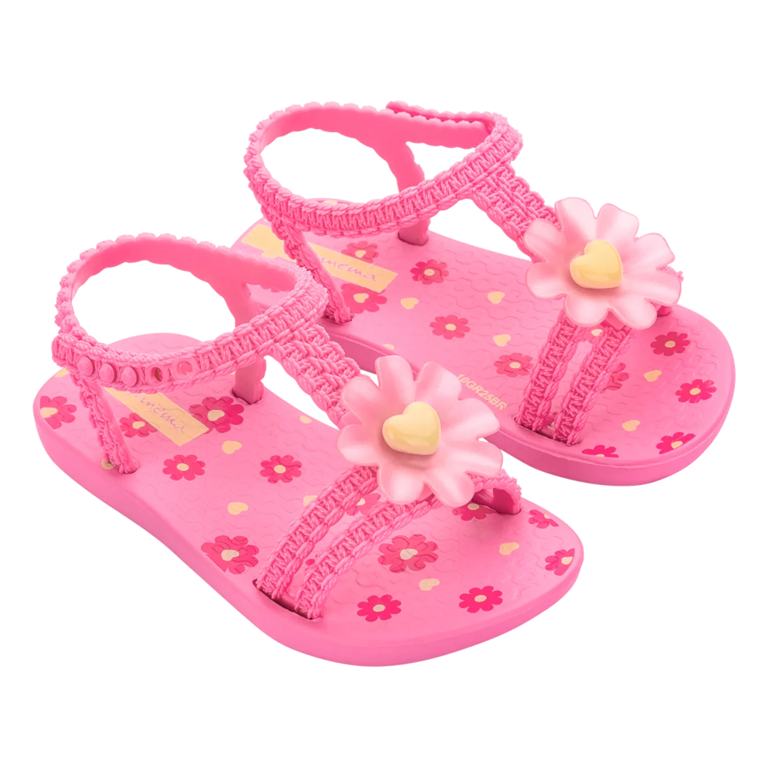 PINK DAISY SANDAL BABY YELLOW HEART / 83355-BO603