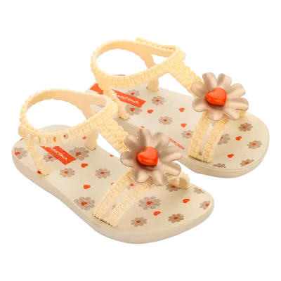 BEIGE SAIDY SANDAL BABY ORANGE HEART TRIM / 83355-BO605