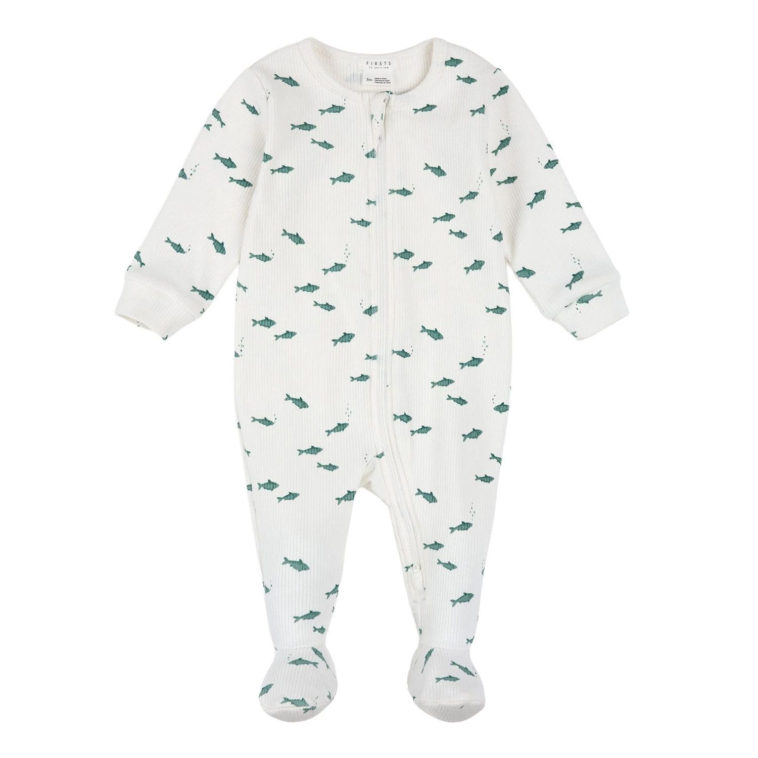 OFF WHITE SLEEPER GREEN FISH PRINT 2WAY ZIPPER CLOSURE / 26SGL37P01/B