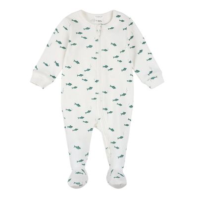 OFF WHITE SLEEPER GREEN FISH PRINT 2WAY ZIPPER CLOSURE / 26SGL37P01/B