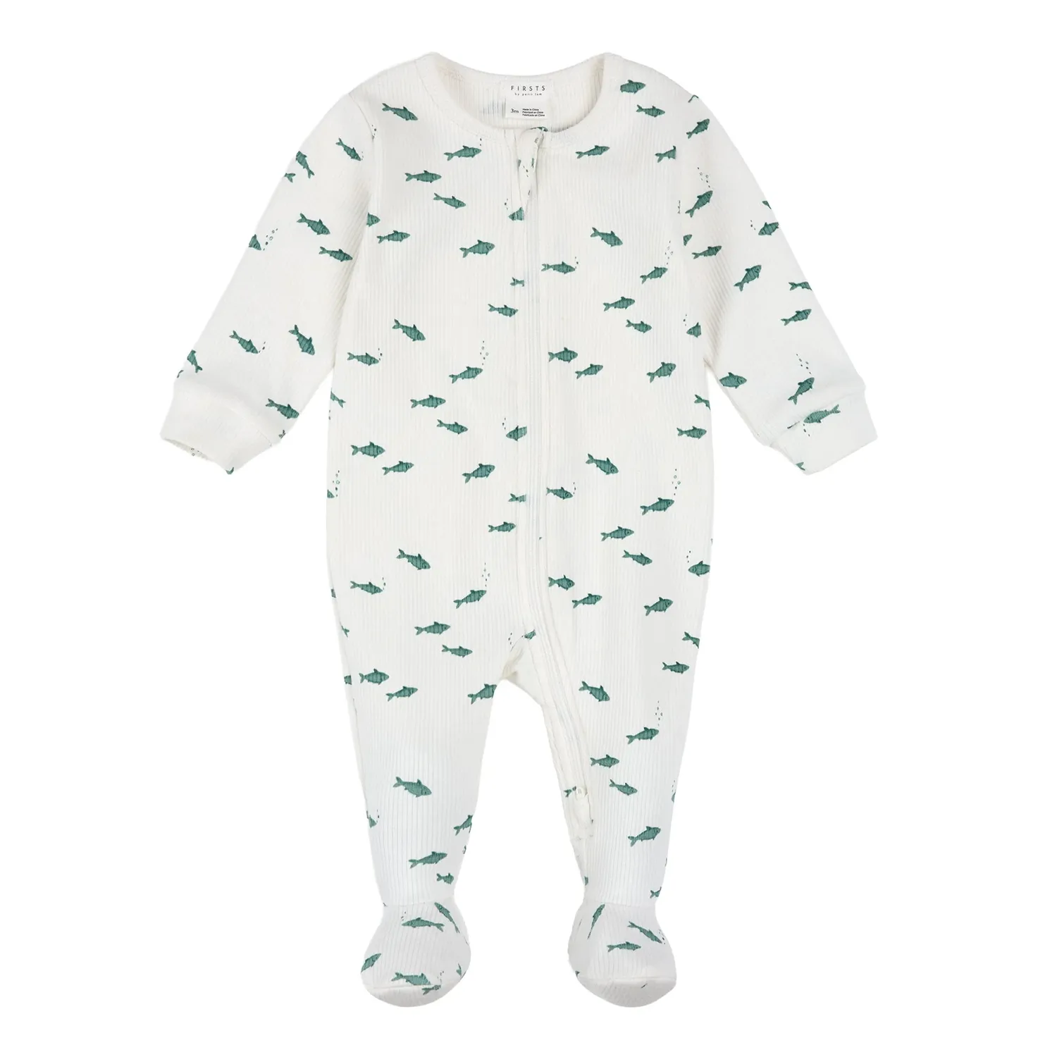 OFF WHITE SLEEPER GREEN FISH PRINT 2WAY ZIPPER CLOSURE / 26SGL37P01/B