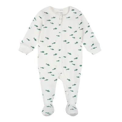 OFF WHITE SLEEPER GREEN FISH PRINT 2WAY ZIPPER CLOSURE / 26SGL37P01/B