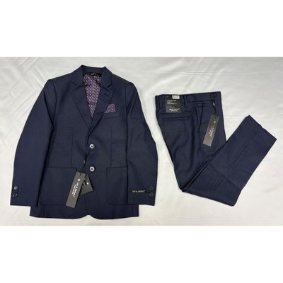 NAVY WEAVE 2PC SUIT / BLZ5491
