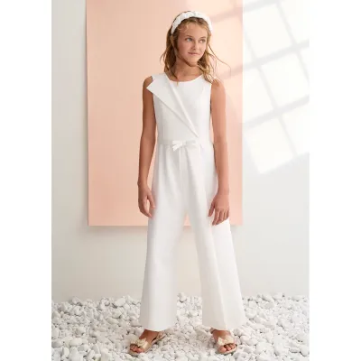 CREAM CREPE ROMPER SLEEVELESS / 5201-003