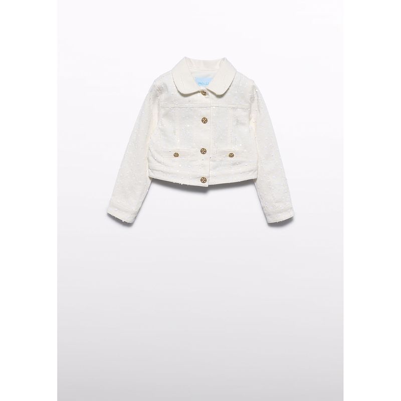 CREAM JACKET WITH SEQUINS GOLD BUTTONS / 5395-003
