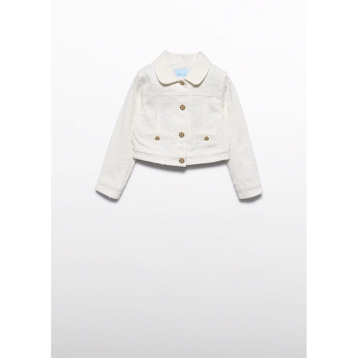 CREAM JACKET WITH SEQUINS GOLD BUTTONS / 5395-003
