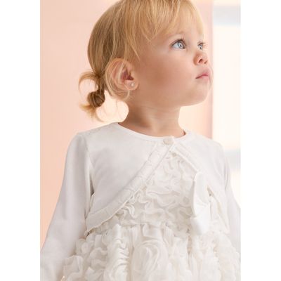 CREAM KNIT BOLERO CROCHET EDGING / 5301-026