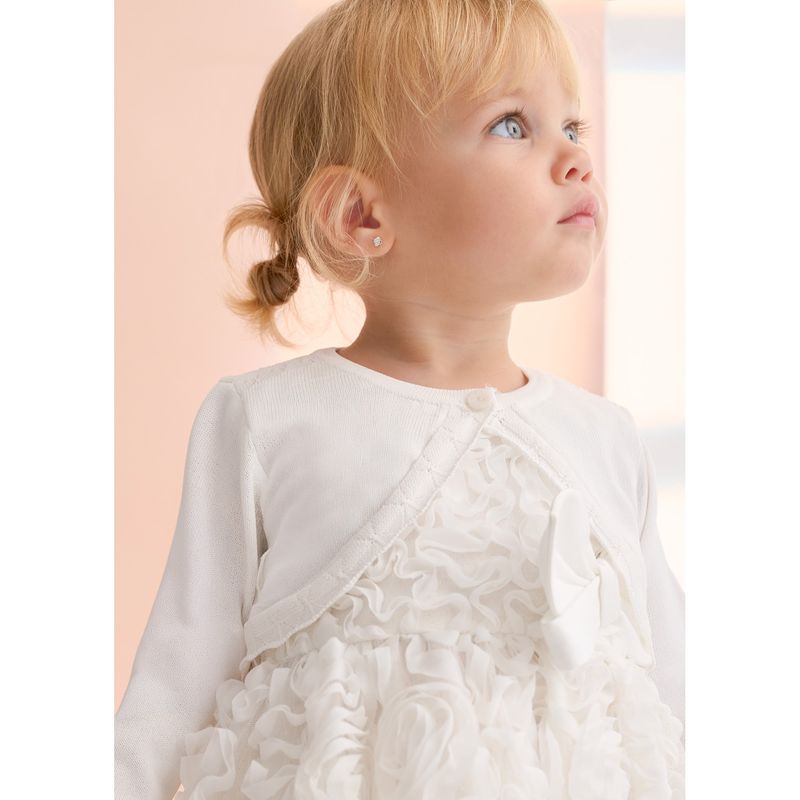CREAM KNIT BOLERO CROCHET EDGING / 5301-026