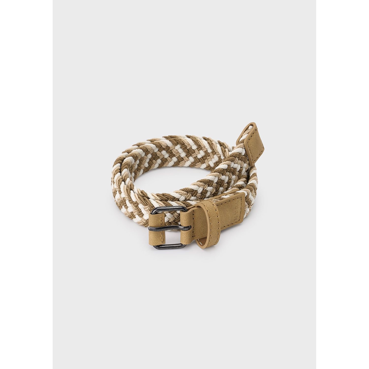 BROWN & BEIGE BRAIDED BELT / 10202-28