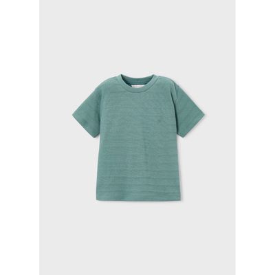 GREEN SHIRT SHORT SLEEVE TONE ON TONE PATTERN / 3061-056