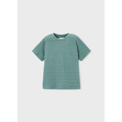 GREEN SHIRT SHORT SLEEVE TONE ON TONE PATTERN / 3061-056